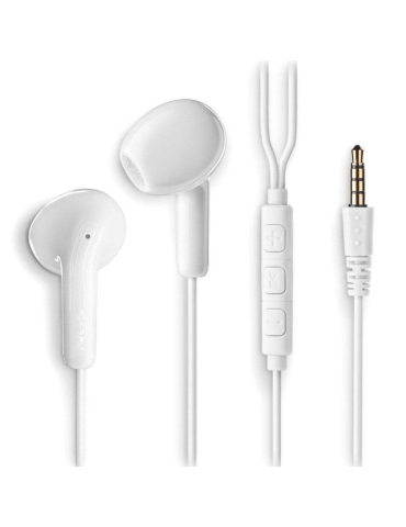 Auriculares Intrauditivos NGS Cross Flip/ con Micrófono/ Jack 3.5/ Blancos
