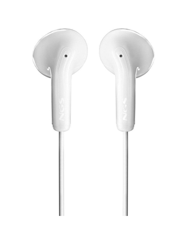 Auriculares Intrauditivos NGS Cross Flip/ con Micrófono/ Jack 3.5/ Blancos