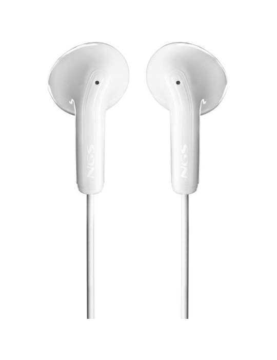 Auriculares Intrauditivos NGS Cross Flip/ con Micrófono/ Jack 3.5/ Blancos