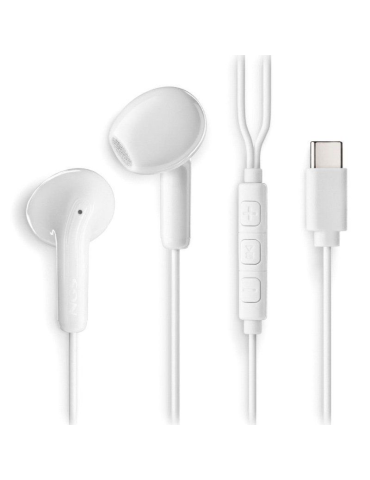Auriculares Intrauditivos NGS Cross Glide/ con Micrófono/ USB Tipo-C/ Blancos