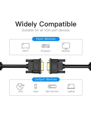 Cable VGA Vention DADBL/ VGA Macho - VGA Macho/ 10m/ Negro 2