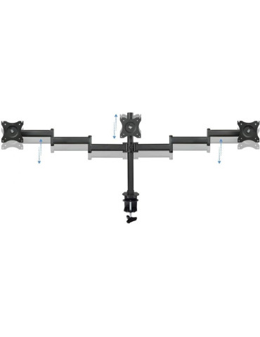 Soporte de Mesa para 3 Monitores TooQ DB1327TN-B/ Giratorio/ Inclinable/ hasta 8kg 2