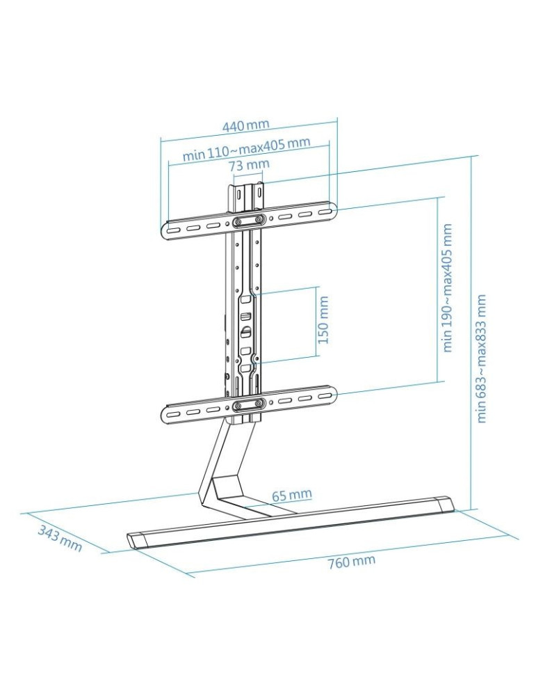 Soporte de Mesa TooQ DB3265F-B para TV de 32-65"/ hasta 40kg