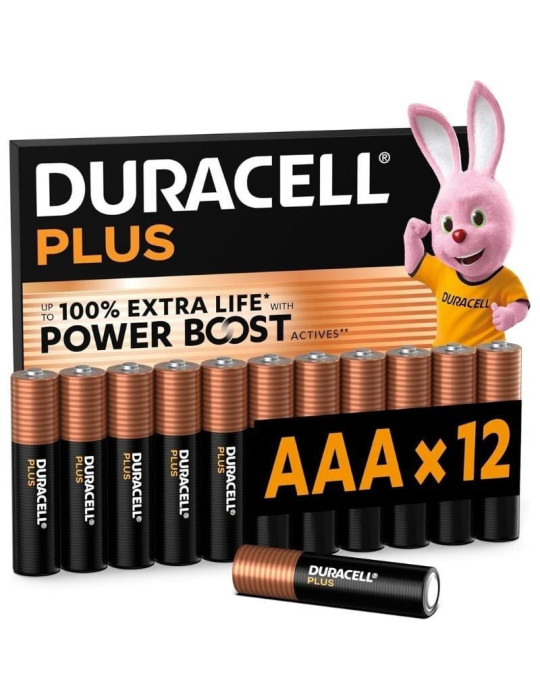 Pack de 12 Pilas AAA Duracell Plus Power Boost DPBLR3B12/ 1.5V/ Alcalinas Pack de 12 Pilas AAA Duracell Plus Power Boost DPBLR3B12/ 1.5V/ Alcalinas