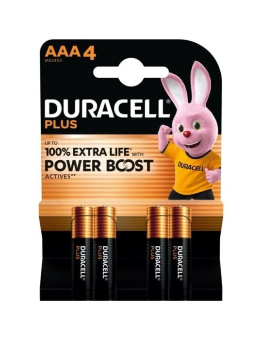 Pack de 4 Pilas AAA Duracell Plus Power Boost DPBLR3B4/ 1.5V/ Alcalinas Pack de 4 Pilas AAA Duracell Plus Power Boost DPBLR3B4/ 1.5V/ Alcalinas