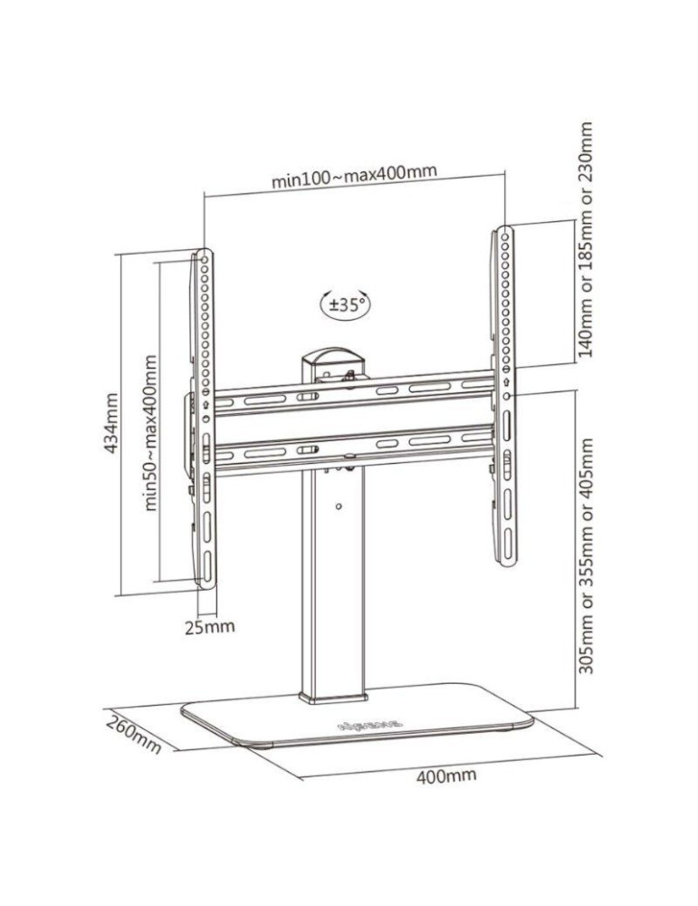 Soporte de Mesa Giratorio DT55S-217 para TV y Monitor de 32"-55"/ hasta 40 kg