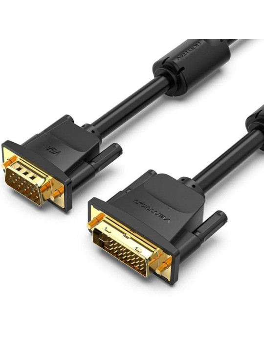 Cable Conversor Vention EACBI/ DVI Macho - VGA Macho/ 3m/ Negro Cable Conversor Vention EACBI/ DVI Macho - VGA Macho/ 3m/ Negro