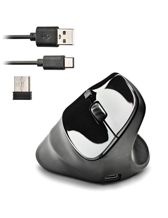 Ratón Vertical Inalámbrico NGS EVO Moksha/ Batería recargable/ Hasta 2400 DPI