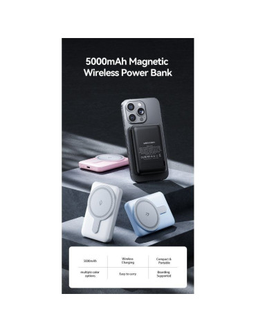 Powerbank 5000mAh Vention FHSP0/ 20W/ Wireless/ Rosa 2