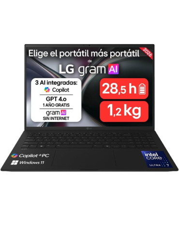 Portátil LG Gram 16Z90TL-V.AZ85BN Intel Core Ultra 7-258V/ 32GB/ 512GB SSD/ 16"/ Win11 Pro