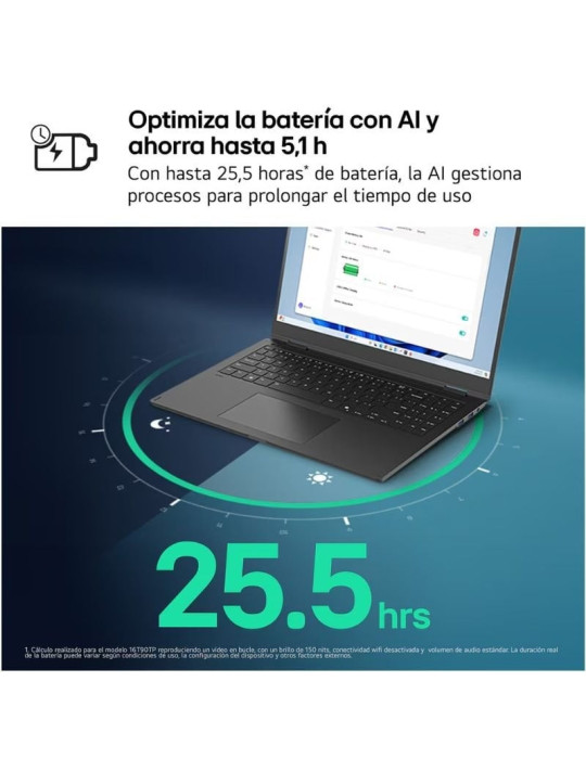Portátil LG Gram Pro 16Z90TS-G.AU99BN Intel Core Ultra 9-288V/ 32GB/ 1TB SSD/ 16"/ Win11