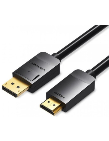 Cable Conversor Vention HADBI/ DisplayPort Macho - HDMI Macho/ 3m/ Negro