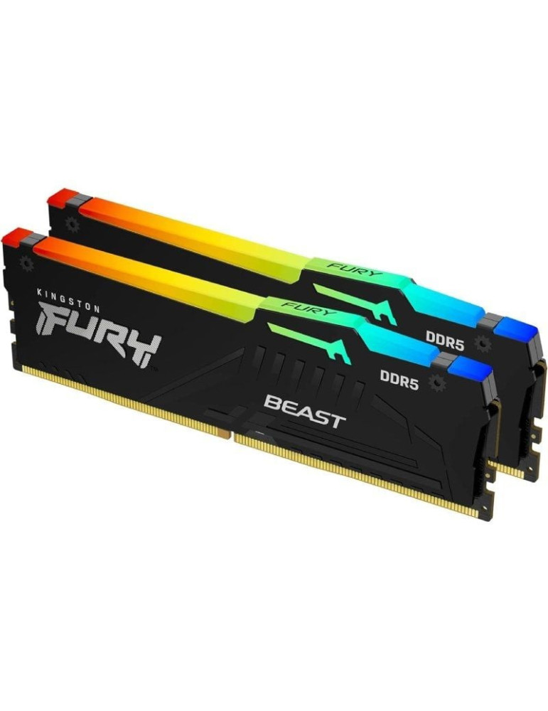 Memoria RAM Kingston FURY Beast RGB 2 x 16GB/ DDR5/ 5600MHz/ 1.25V/ CL36/ DIMM Memoria RAM Kingston FURY Beast RGB 2 x 16GB/ DDR5/ 5600MHz/ 1.25V/ CL36/ DIMM