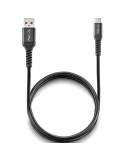 Cable USB 2.0 NGS KNOT-AC/ USB Macho - USB Tipo-C Macho/ Hasta 12W/ 480Mbps/ 1m/ Negro