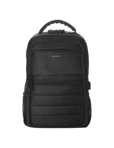 Mochila Vention KRKB0 para Portátiles hasta 17"/ Impermeable/ Puerto USB/ Antirrobo/ Negra