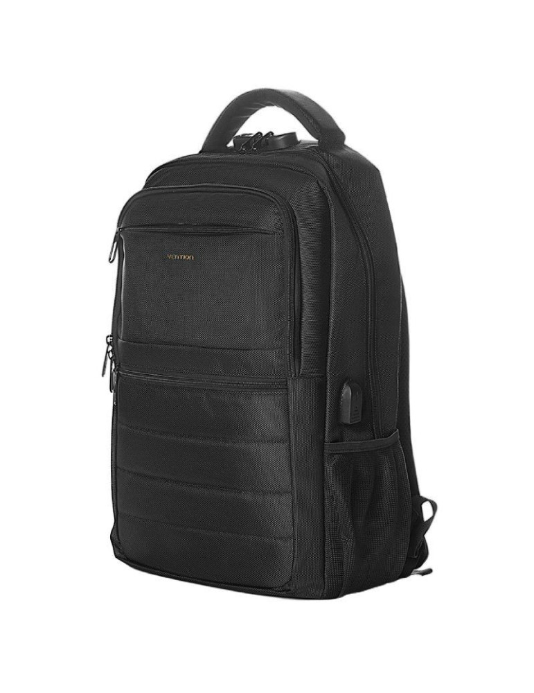 Mochila Vention KRKB0 para Portátiles hasta 17"/ Impermeable/ Puerto USB/ Antirrobo/ Negra