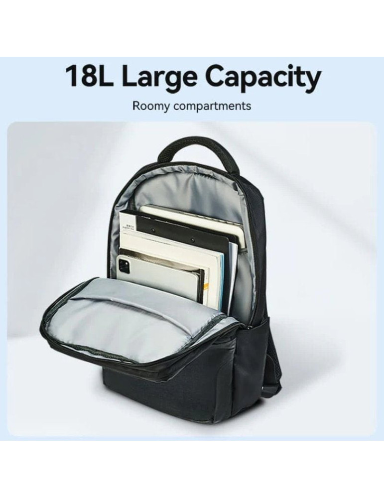 Mochila Vention KRPB0 para Portátiles hasta 15.6"/ 18L/ Impermeable/ Negra