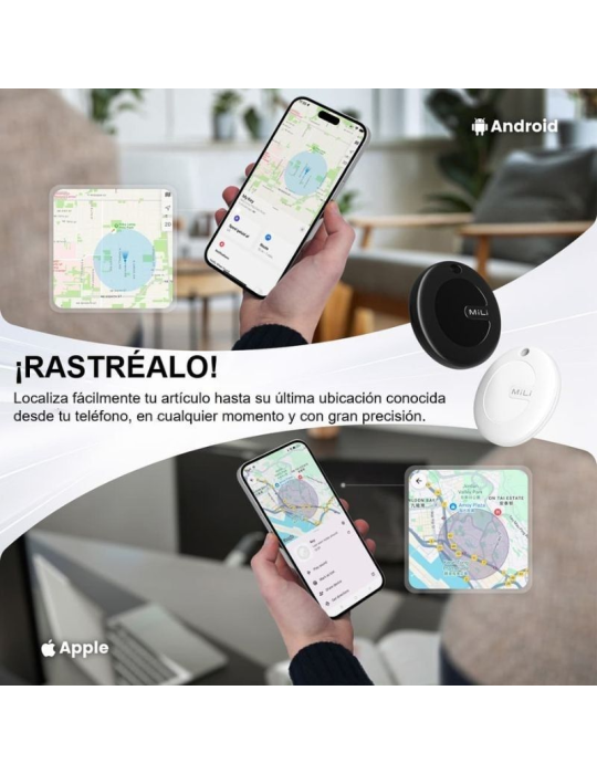 Localizador Leotec EasyTag Dual/ Negro/ Incluye Llavero Rojo