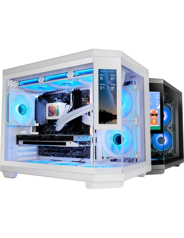 Caja Gaming Minitorre Mars Gaming MC-3TCORELCDM/ Blanca Caja Gaming Minitorre Mars Gaming MC-3TCORELCDM/ Blanca