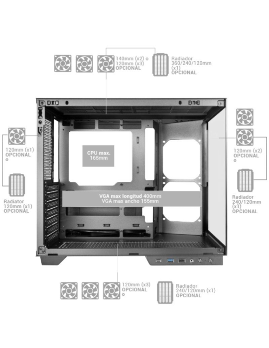 Caja Gaming Semitorre Mars Gaming MC-MIRAGE
