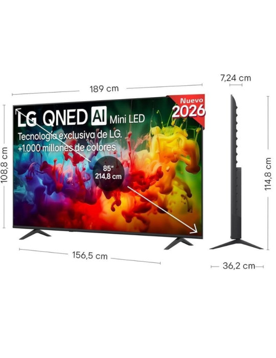 Televisor LG QNED evo AI QNED72 Mini LED 85QNED72B6A 85"/ Ultra HD 4K/ Smart TV/ WiFi