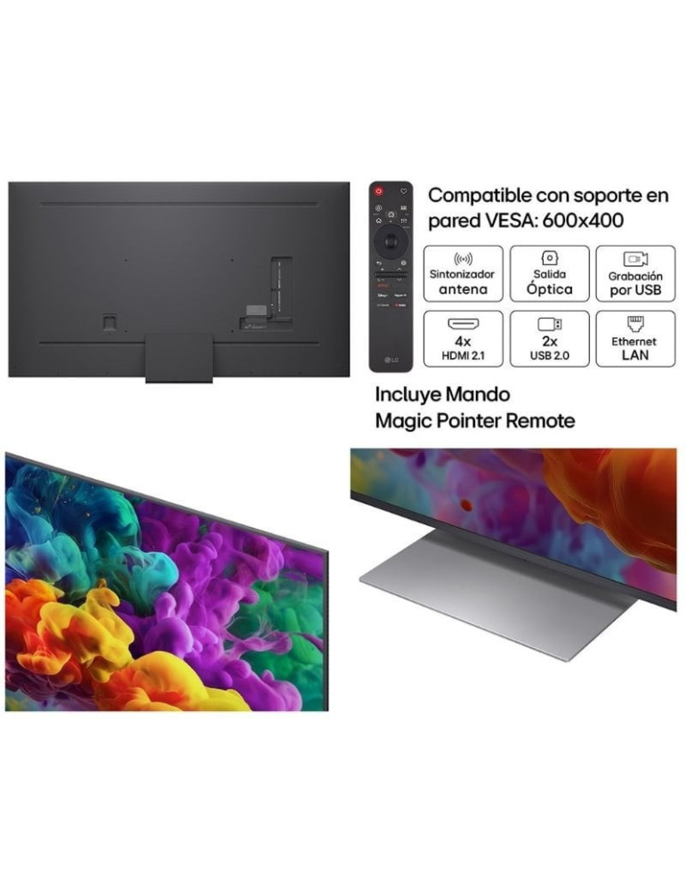 Televisor LG QNED evo AI QNED87 Mini LED 86QNED87B6A 86"/ Ultra HD 4K/ Smart TV/ WiFi
