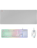Pack Gaming Mars Gaming MCPX/ Teclado H-MECH  + Ratón Óptico + Alfombrilla/ Blanco