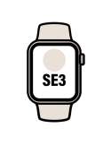 Apple Watch SE3/ GPS/ Cellular/ 44mm/ Caja de Aluminio Blanco Estrella/ Correa Deportiva Blanco Estrella M/L