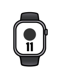 Apple Watch Series 11/ GPS/ 42mm/ Gris Espacial/ Correa Deportiva Negra (S/M)