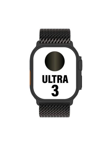 Apple Watch Ultra 3/ GPS/ Cellular/ 49mm/ Caja Titanio Negro/ Correa Milanese Negra S