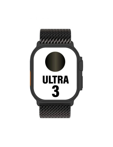 Apple Watch Ultra 3/ GPS/ Cellular/ 49mm/ Caja Titanio Negro/ Correa Milanese Negra L