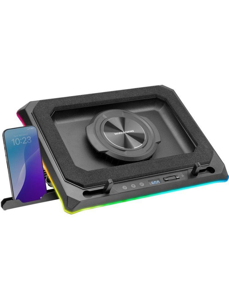Soporte Refrigerante Mars Gaming MNBC-ULTRA para Portátiles hasta 18"/ Iluminación LED Soporte Refrigerante Mars Gaming MNBC-ULTRA para Portátiles hasta 18"/ Iluminación LED