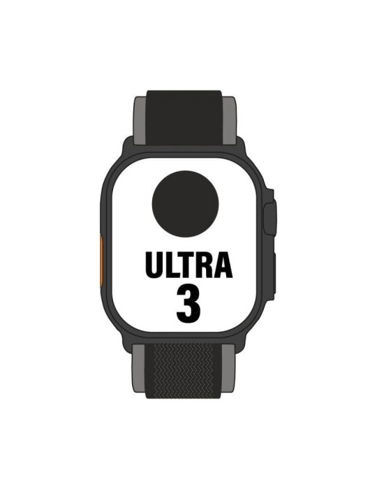 Apple Watch Ultra 3/ GPS/ Cellular/ 49mm/ Caja Titanio Negro/ Correa Trail Loop Negra S/M