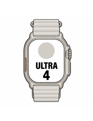 Apple Watch Ultra 4/ GPS/ 49mm/ Caja de Titanio Natural/ Correa Ocean Gris Translúcido