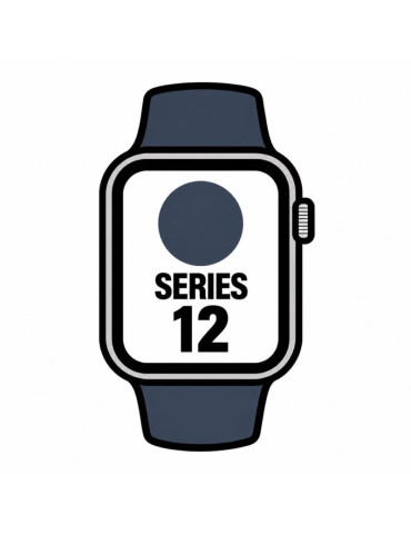 Apple Watch Series 12/ GPS/ 46mm/ Gris Espacial/ Correa Deportiva Azul Marino (S/M)