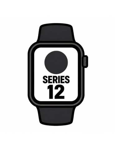 Apple Watch Series 12/ GPS/ Cellular/ 46mm/ Negro/ Correa Deportiva Negra (M/L)
