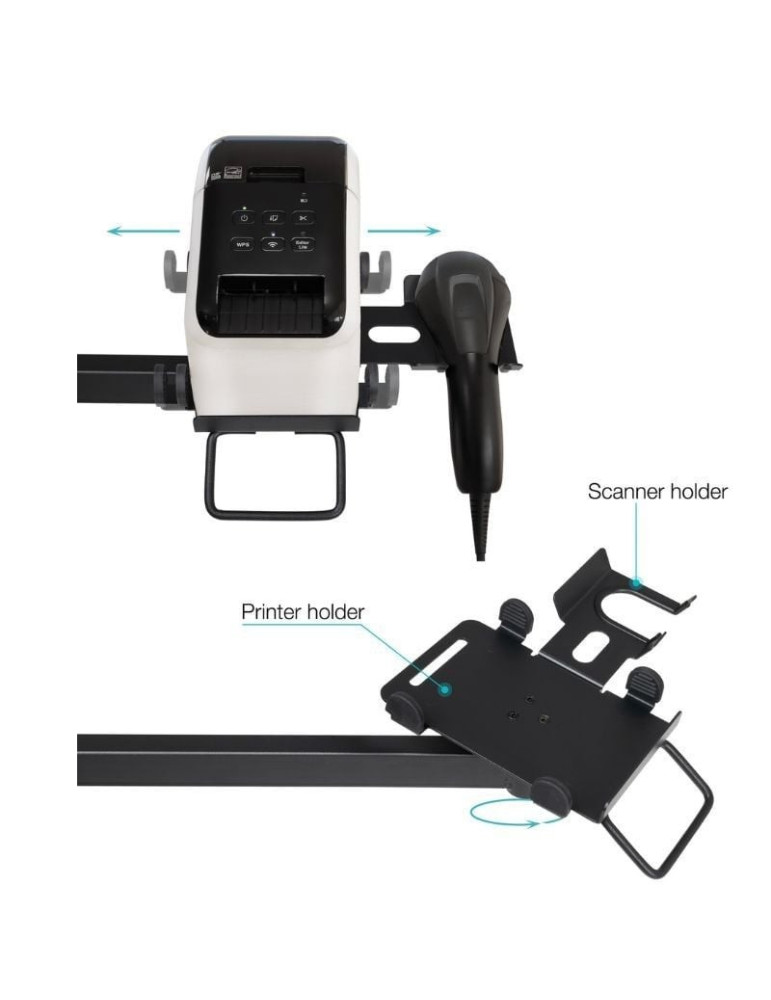 Soporte de Mesa para TPV 2 Monitores TooQ TQPM0003/ Giratorio/ Inclinable/ Rotatorio/ hasta 9kg