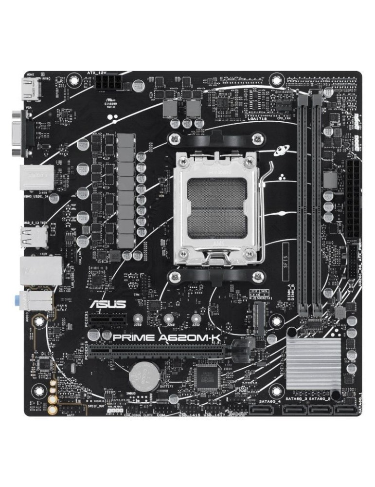 Placa Base Asus Prime A620M-K Socket AM5/ DDR5/ PCIe 4.0/ Micro ATX