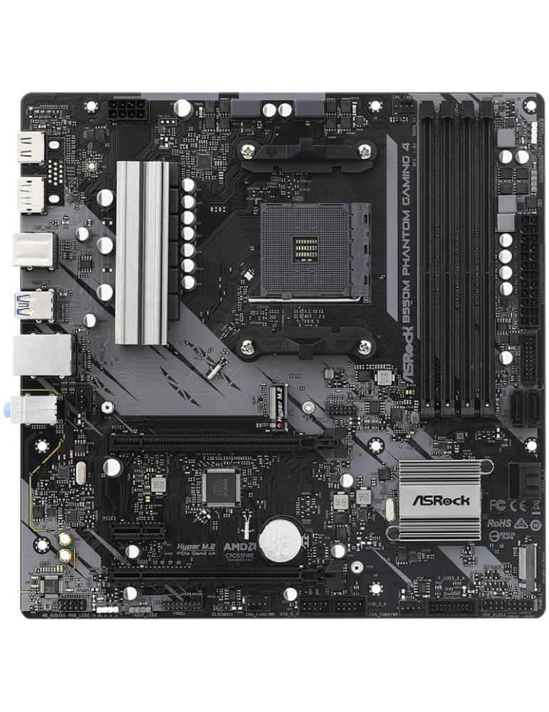 Placa Base Asrock B550M Phantom Gaming 4/ DDR4/ PCIe 4.0/ Socket AM4/ Micro ATX