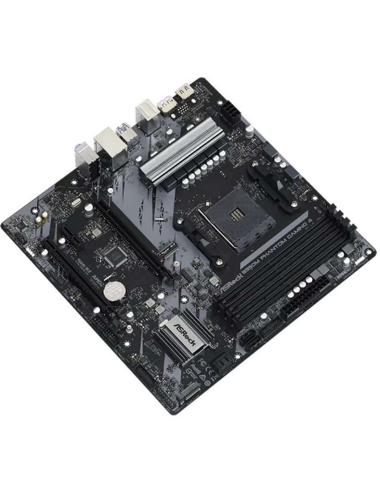 Placa Base Asrock B550M Phantom Gaming 4/ DDR4/ PCIe 4.0/ Socket AM4/ Micro ATX