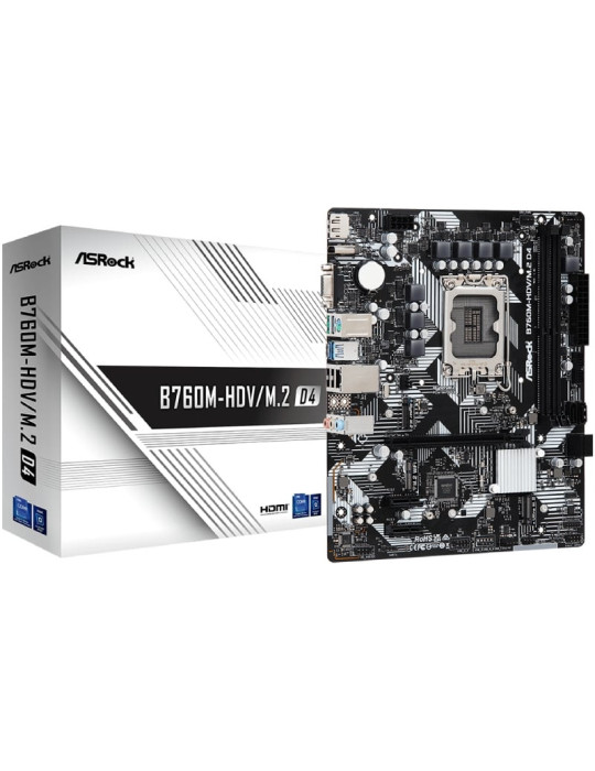 Placa Base Asrock B760M-HDV M2 D4 Socket 1700/ DDR4/ PCIe 4.0/ Micro ATX