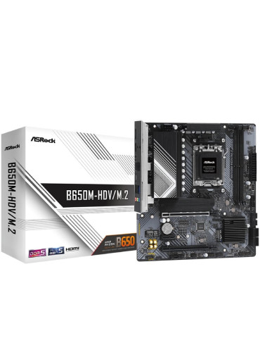 Placa Base Asrock B650M-HDV/M.2/ DDR5/ PCIe 5.0/ Socket AM5/ Micro ATX
