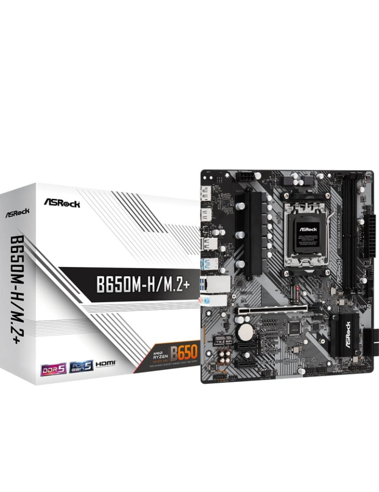 Placa Base Asrock B650M-H/M.2+/ DDR5/ PCIe 4.0/ Socket AM5/ Micro ATX