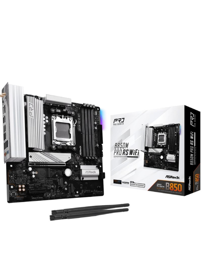 Placa Base Asrock B850M Pro RS WiFi/ DDR5/ PCIe 5.0/ Socket AM5/ Micro ATX