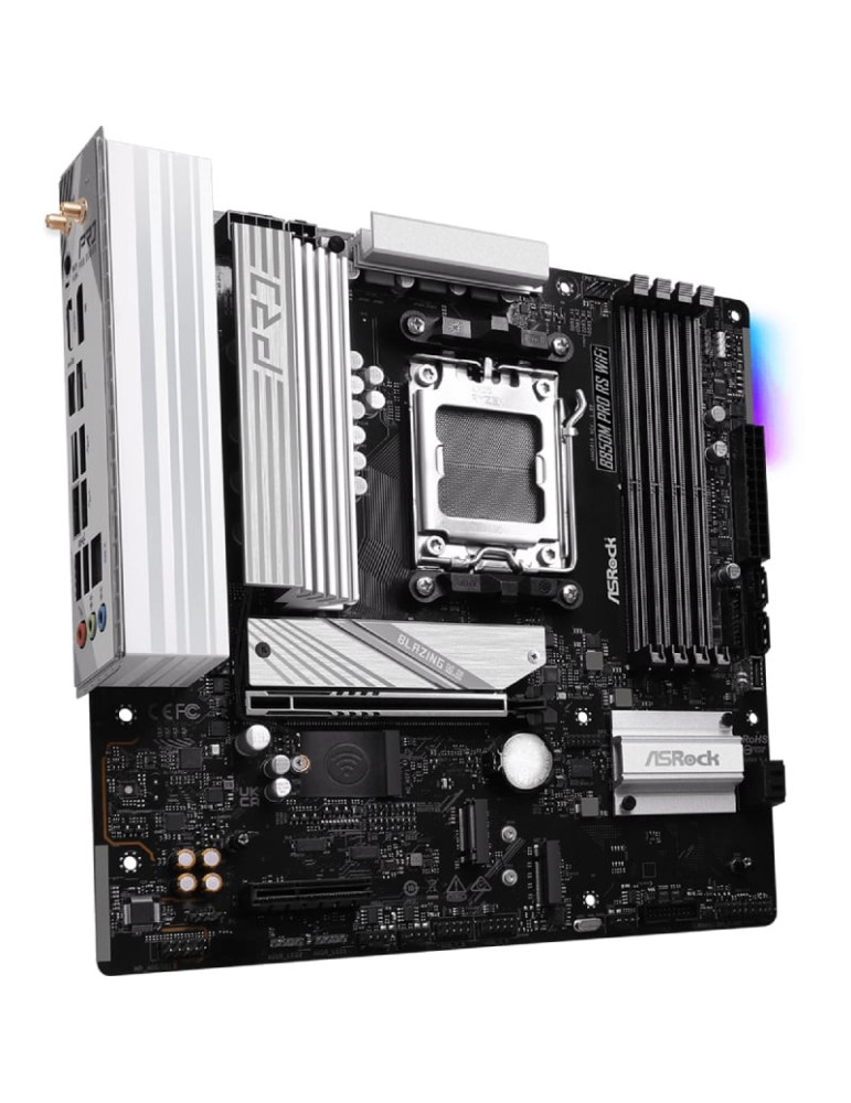 Placa Base Asrock B850M Pro RS WiFi/ DDR5/ PCIe 5.0/ Socket AM5/ Micro ATX