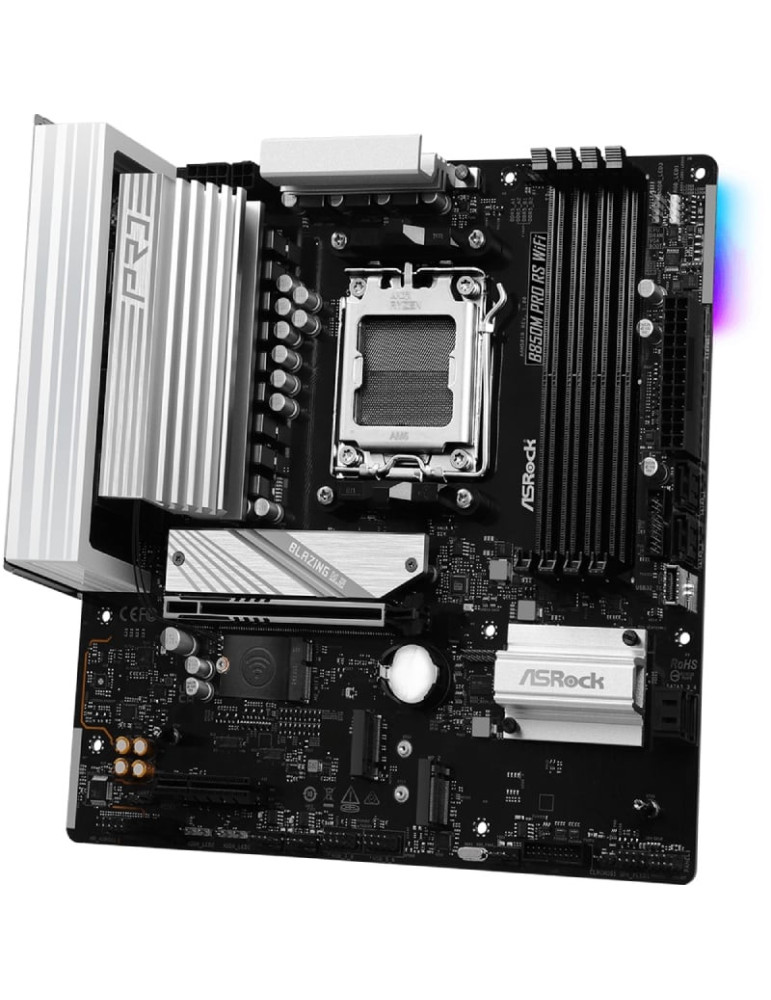 Placa Base Asrock B850M Pro RS WiFi/ DDR5/ PCIe 5.0/ Socket AM5/ Micro ATX