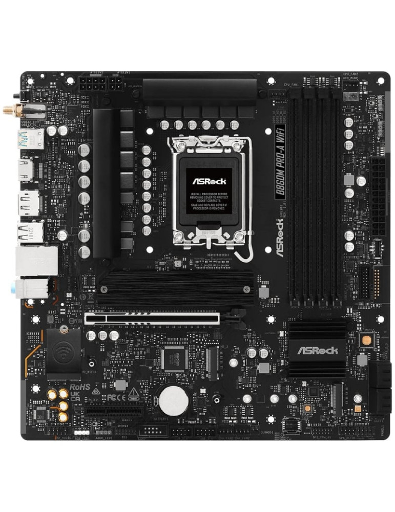 Placa Base Asrock B860M PRO-A WIFI Socket 1851/ DDR5/ PCIe 5.0/ Micro ATX