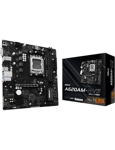 Placa Base Asrock A620AM-HVS/ DDR5/ PCIe 4.0/ Socket AM5/ Micro ATX