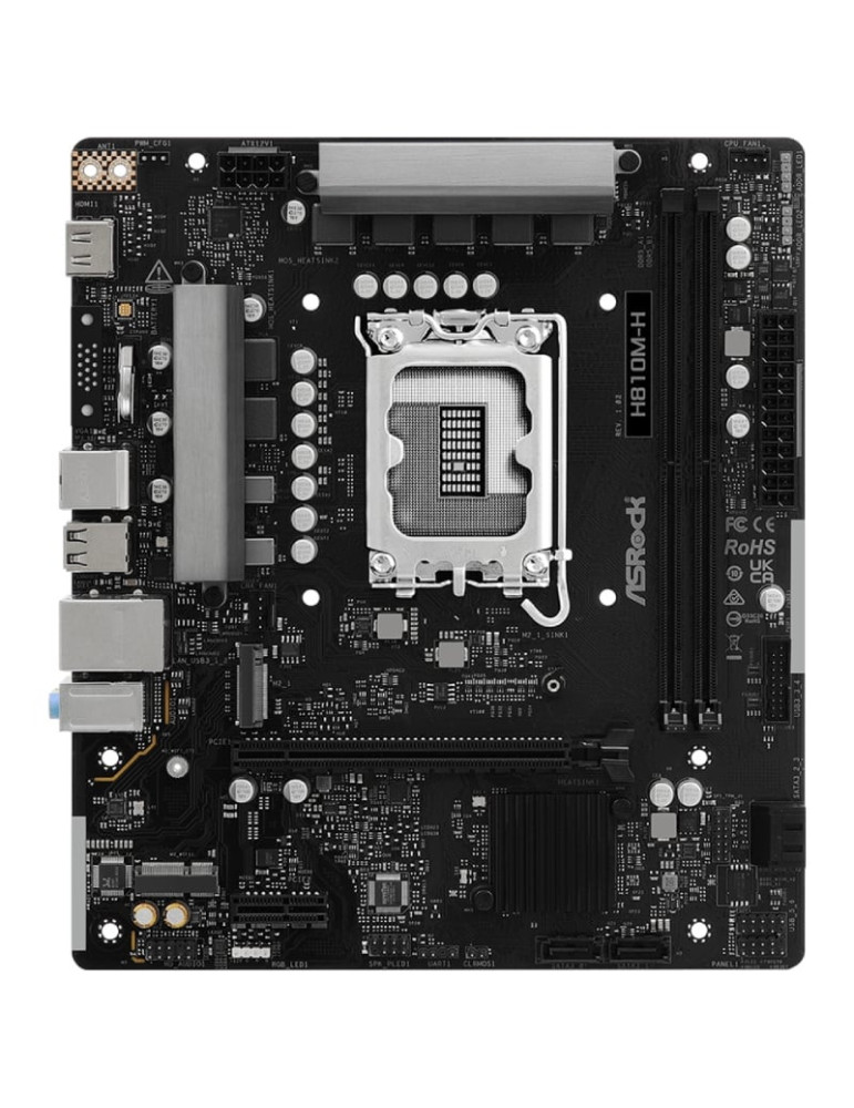 Placa Base Asrock H810M-H Socket 1851/ DDR5/ PCIe 4.0/ Micro ATX