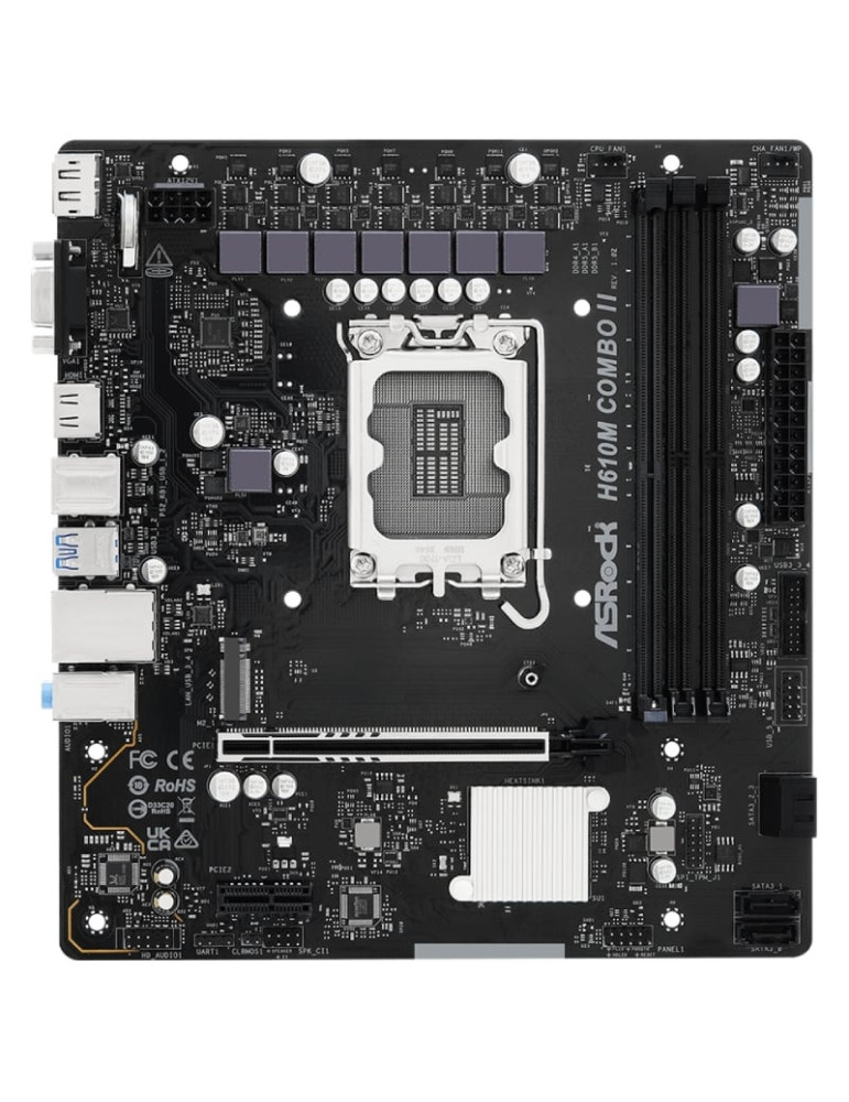 Placa Base Asrock H610M COMBO II Socket 1700/ DDR4/ DDR5/ PCIe 5.0/ Micro ATX